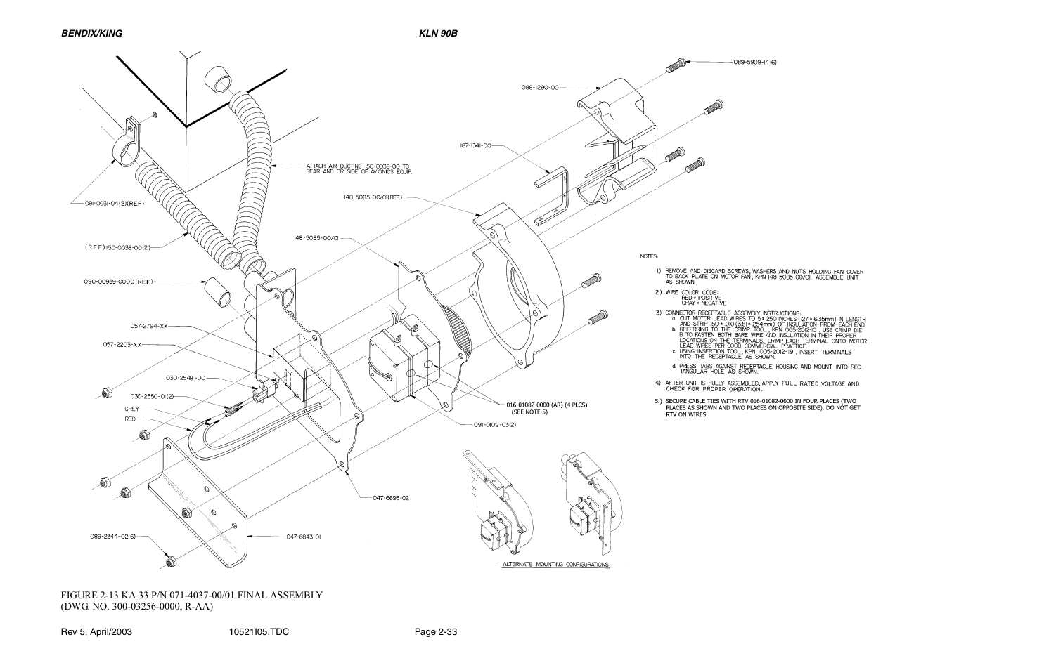 13 ka 33 p/n 071-4037-00/01 final assembly | Honeywell BEDIX/KING GPS RNAV User Manual | Page 54 / 152