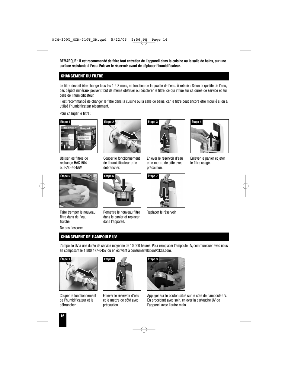 Honeywell HCM-310T User Manual | Page 16 / 32