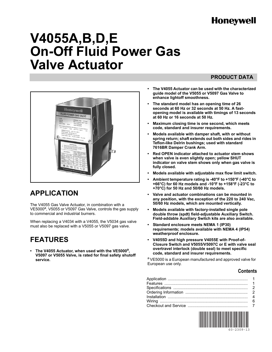 Honeywell V4055 User Manual | 8 pages