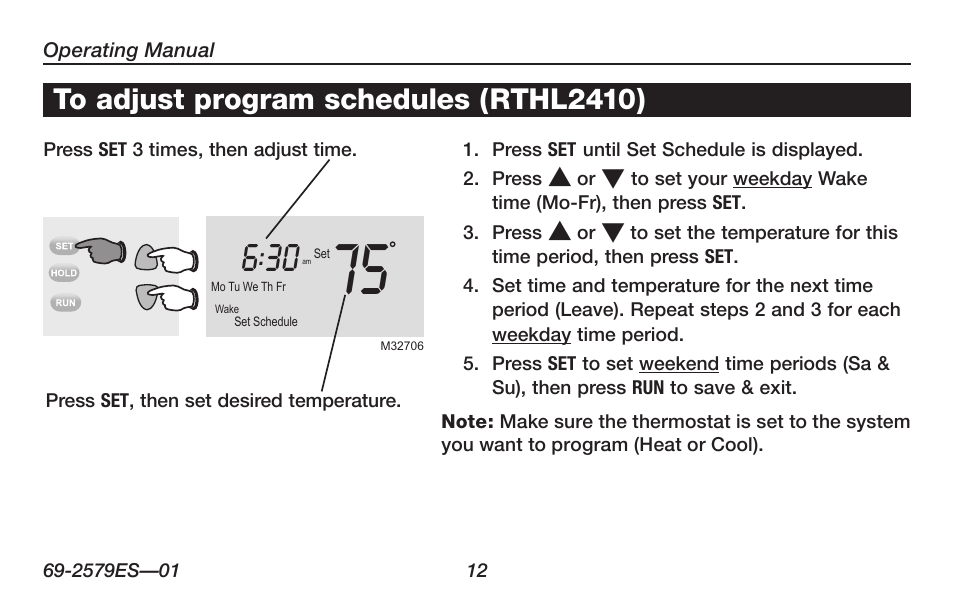 Honeywell RTHL2510 User Manual | Page 14 / 48