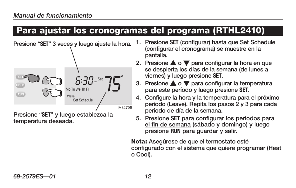 Honeywell RTHL2510 User Manual | Page 38 / 48