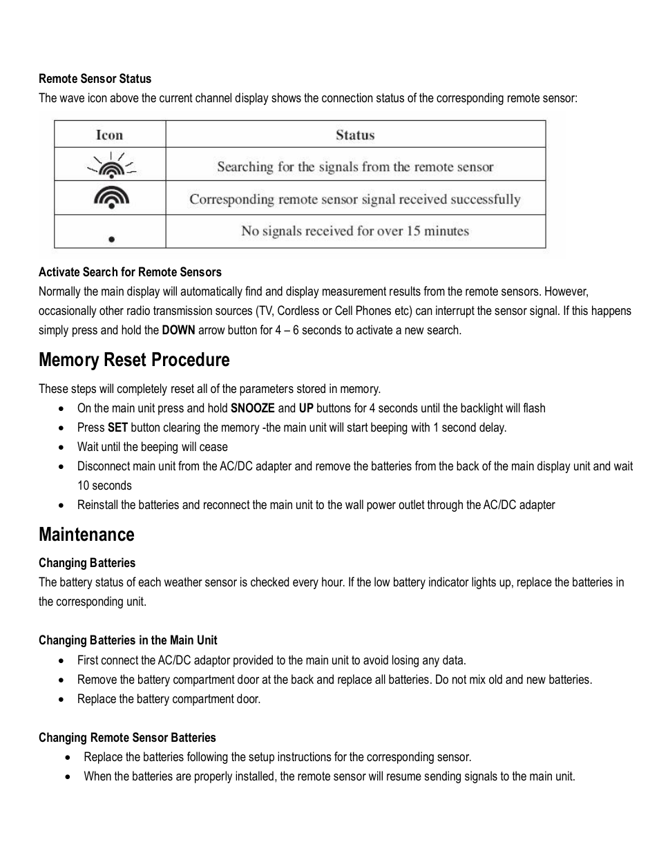 Maintenance | Honeywell TE821WD User Manual | Page 26 / 33