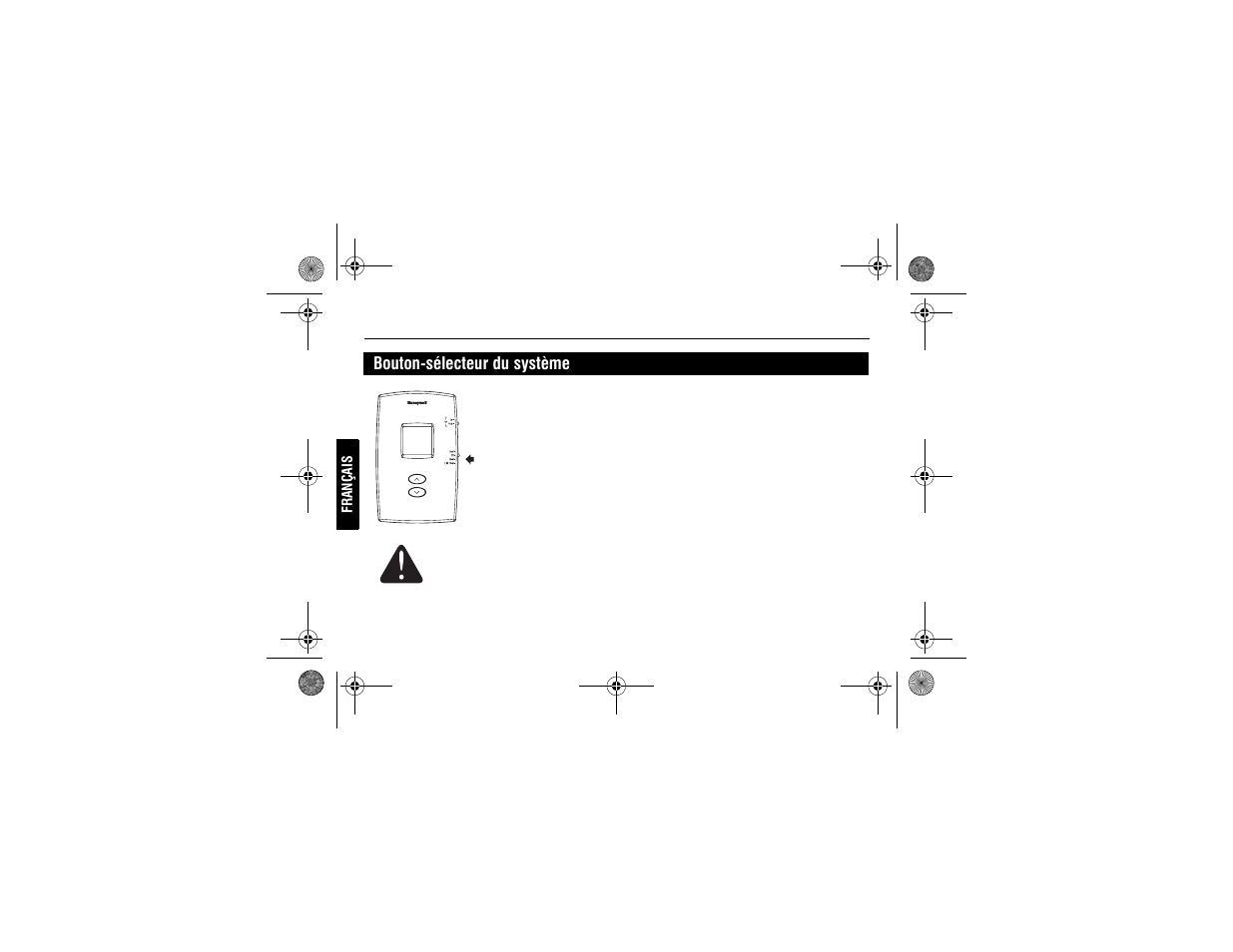 Bouton-sélecteur du système | Honeywell PRO 1000 User Manual | Page 22 / 46