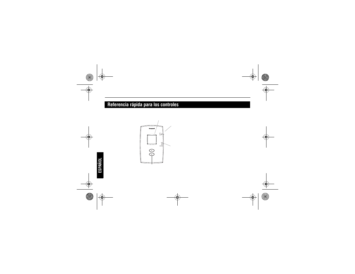 Referencia rápida para los controles | Honeywell PRO 1000 User Manual | Page 34 / 46