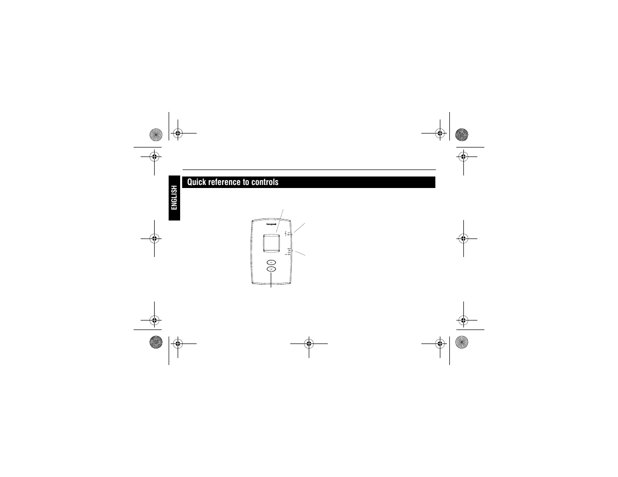 Quick reference to controls | Honeywell PRO 1000 User Manual | Page 6 / 46