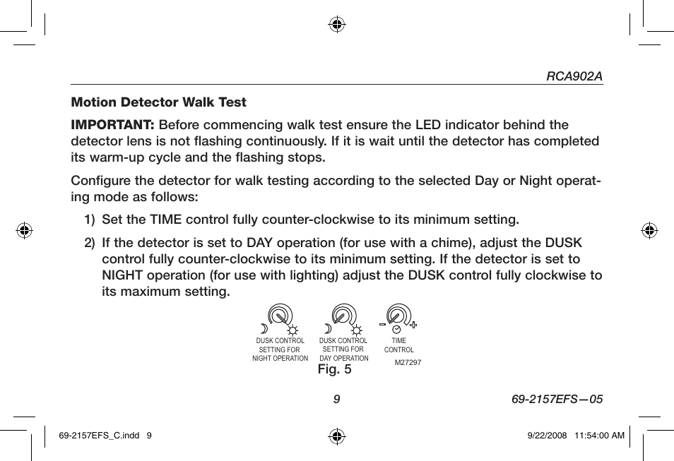 Fig. 5, Rca902a | Honeywell RCA902N User Manual | Page 11 / 80