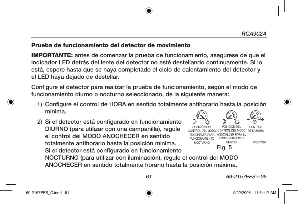 Fig. 5, Rca902a | Honeywell RCA902N User Manual | Page 63 / 80