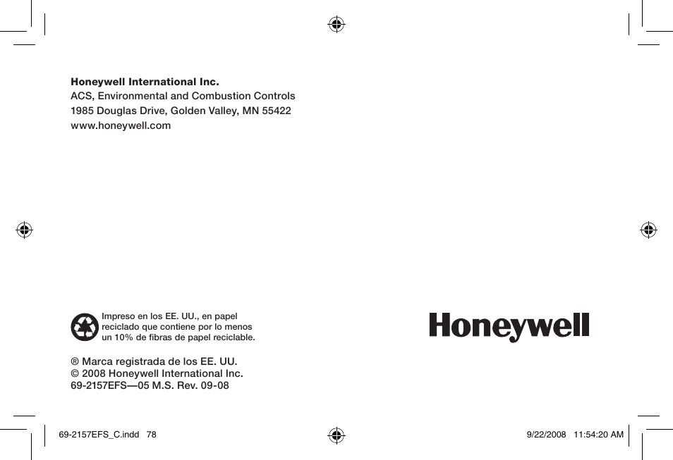 Honeywell RCA902N User Manual | Page 80 / 80