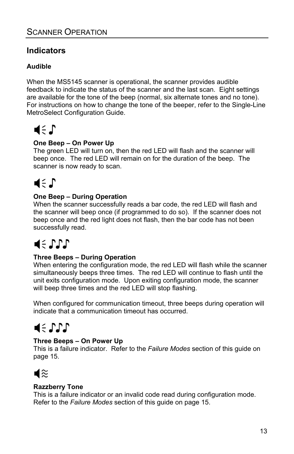 Indicators, Audible | Honeywell Eclipse MS5100 Series User Manual | Page 17 / 52