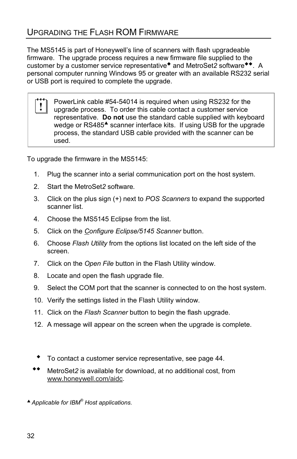 Upgrading the firmware | Honeywell Eclipse MS5100 Series User Manual | Page 36 / 52