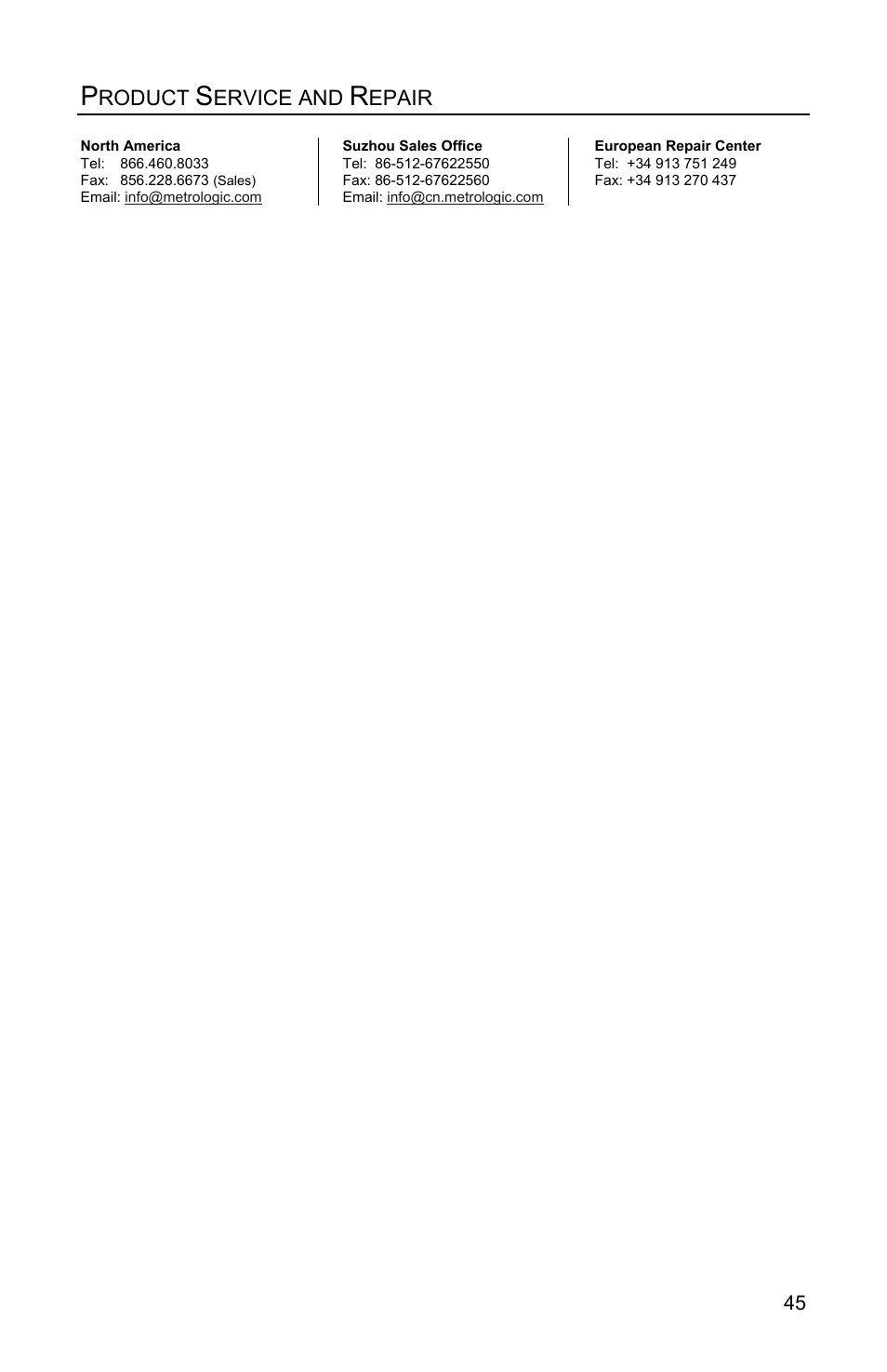 Product service and repair | Honeywell Eclipse MS5100 Series User Manual | Page 49 / 52