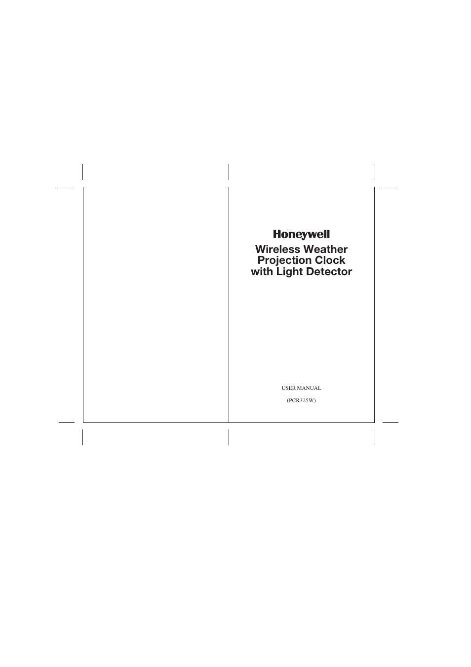 Honeywell PCR325W User Manual | 11 pages