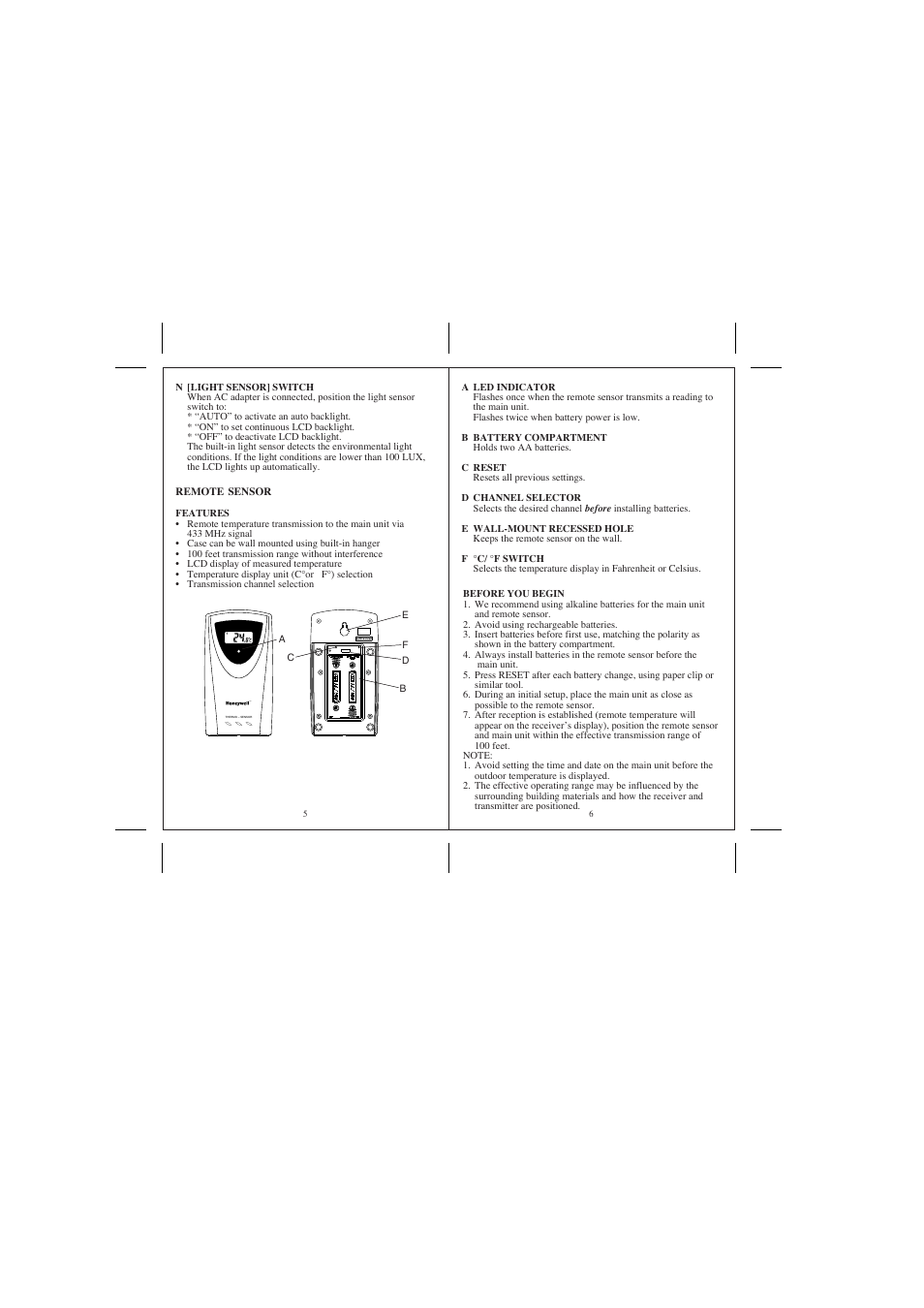 Honeywell PCR325W User Manual | Page 4 / 11