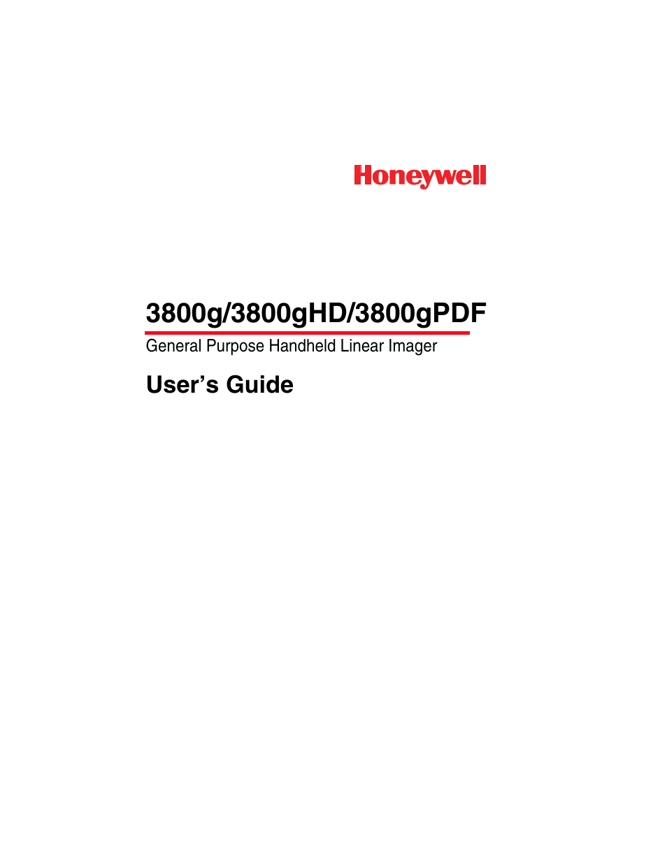 Honeywell 3800gPDF User Manual | 156 pages