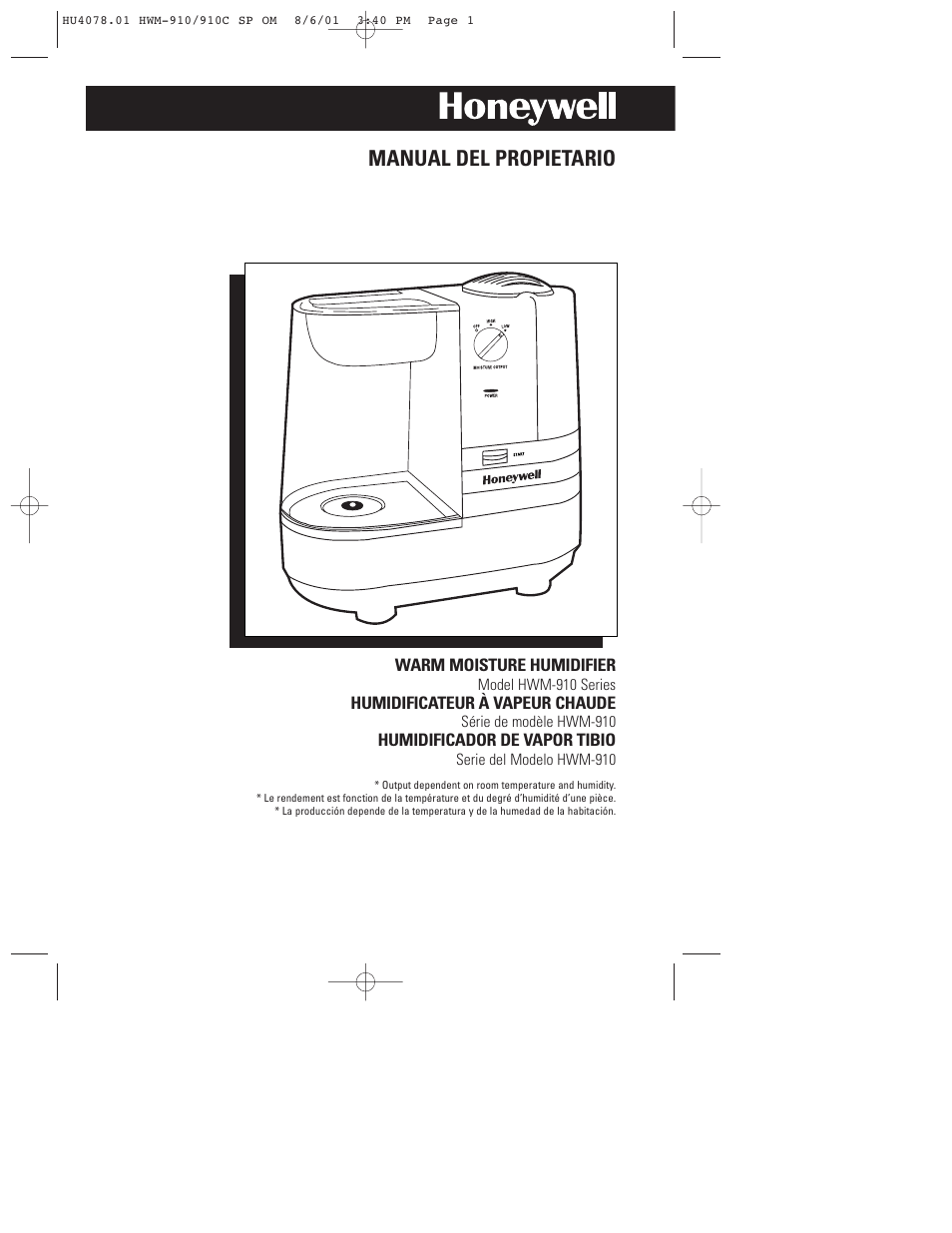 Manual del propietario | Honeywell HWM-910 Series User Manual | Page 25 / 36