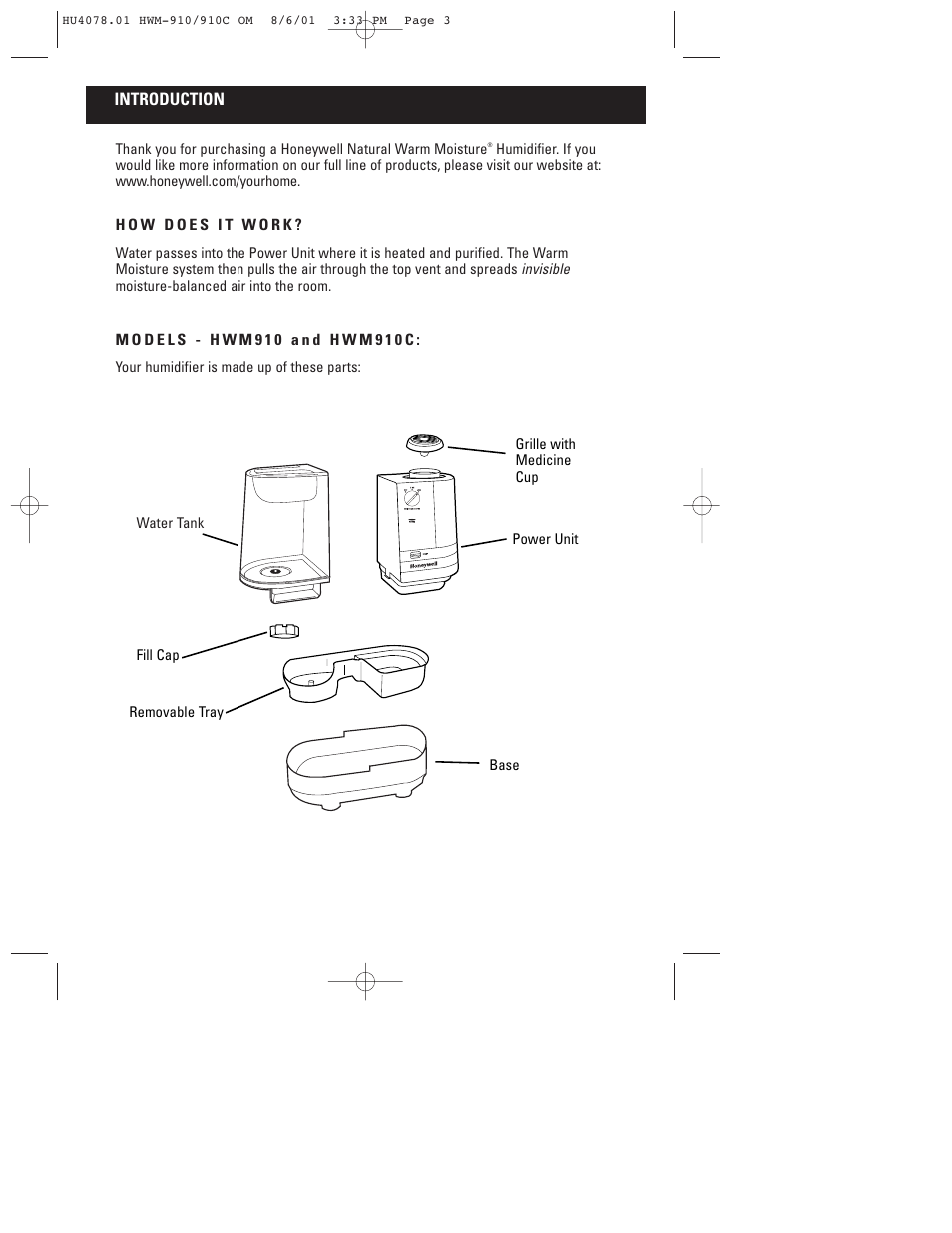 Honeywell HWM-910 Series User Manual | Page 4 / 36