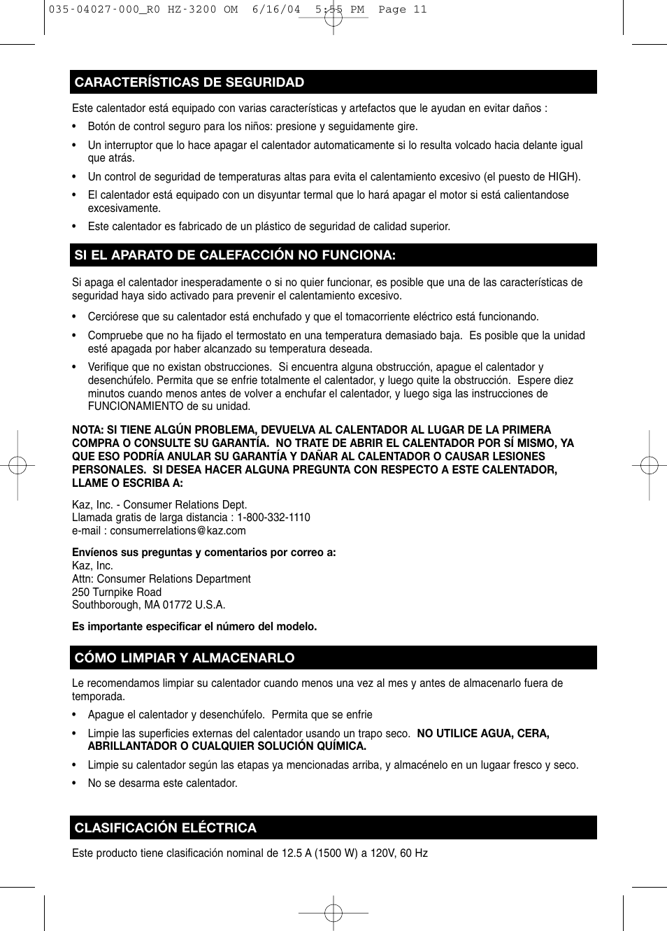 Honeywell HZ-3200 User Manual | Page 11 / 12