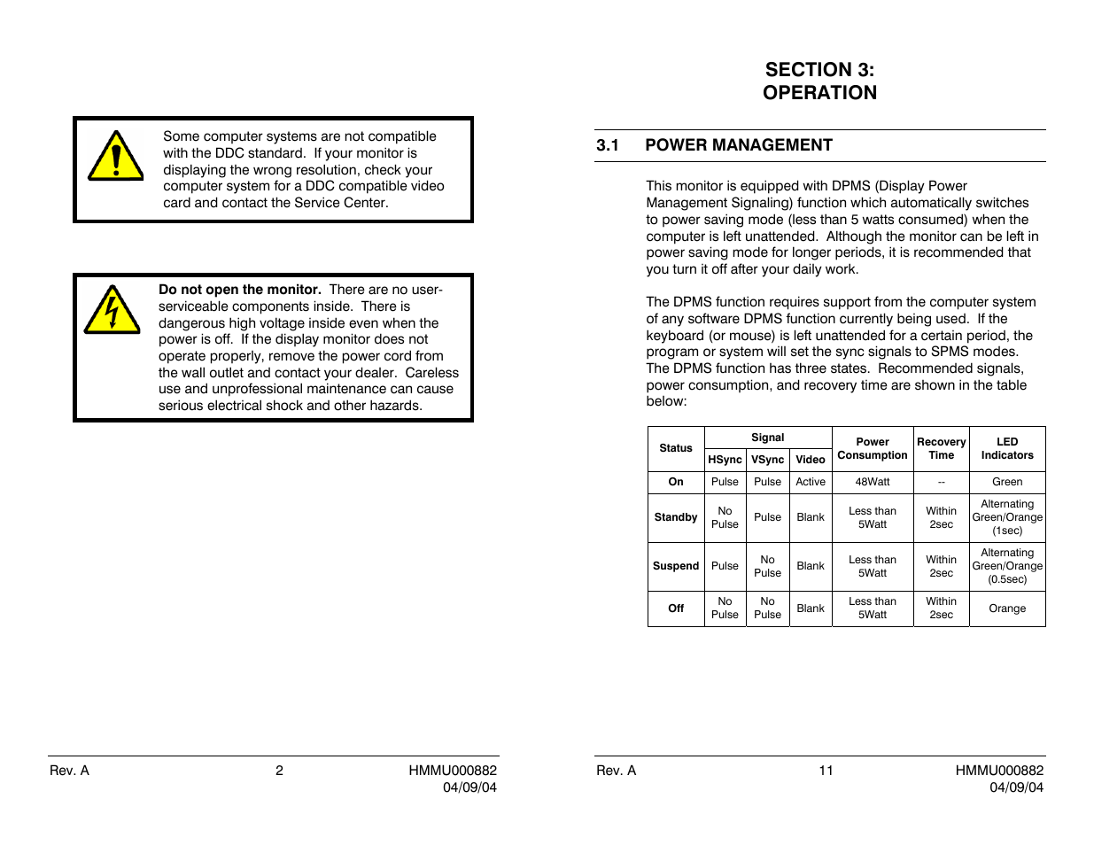 1 power management | Honeywell HMLCD19 User Manual | Page 12 / 16