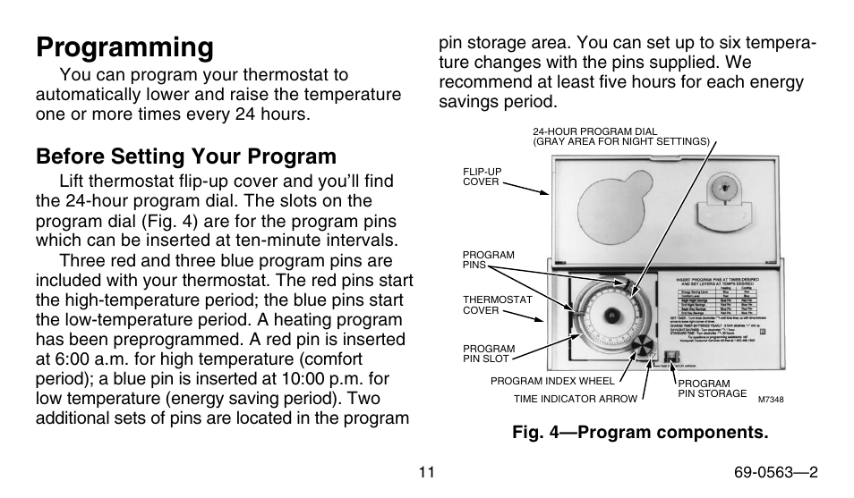 Programming, Before setting your program | Honeywell B/Q682 User Manual | Page 11 / 24