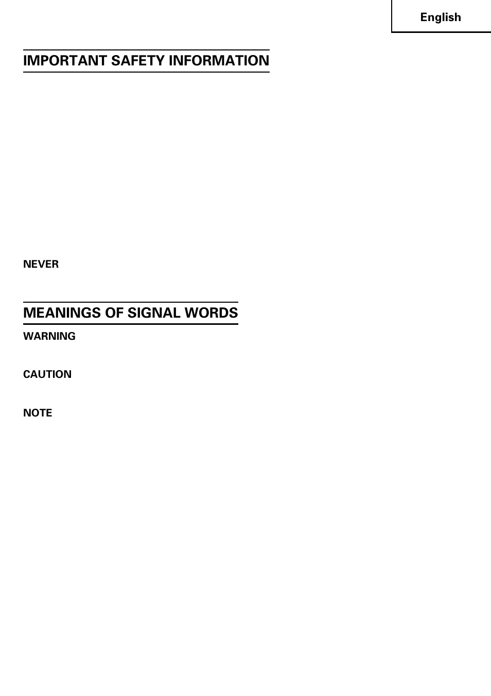 Important safety information, Meanings of signal words | Honeywell CJ 110MVA User Manual | Page 3 / 60