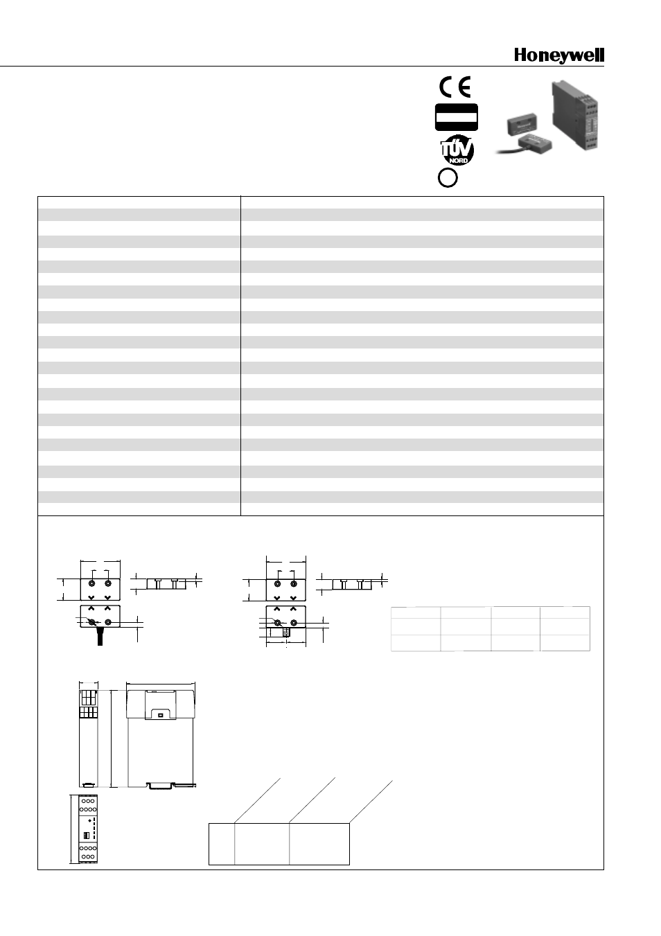 Safety non contact switch ff-snc, Dimensions (mm/in) | Honeywell FF-SNC User Manual | Page 2 / 6