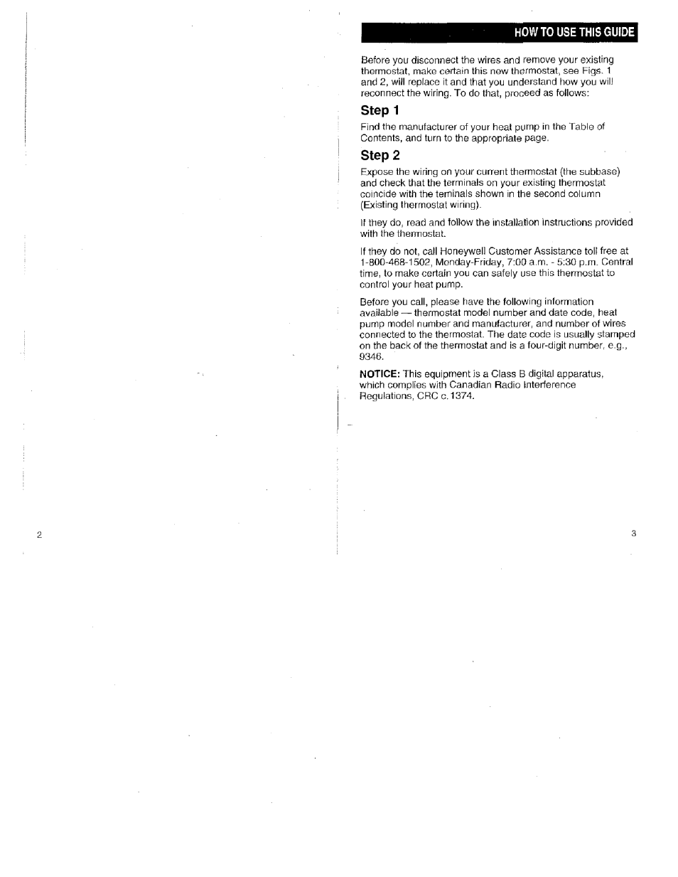 Howto use this guide, Step 1, Step 2 | Honeywell CT8611 User Manual | Page 2 / 12