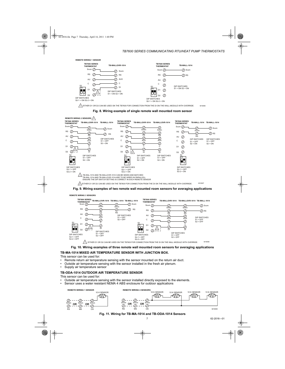 Honeywell SERIES COMMUNICATING TB7600 User Manual | Page 7 / 24