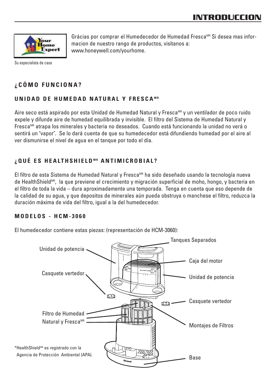 Introduccion | Honeywell HCM-3060 User Manual | Page 27 / 36