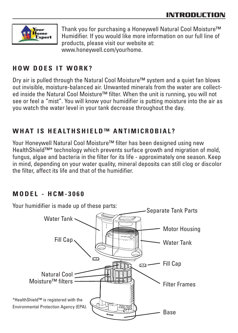 Introduction | Honeywell HCM-3060 User Manual | Page 3 / 36