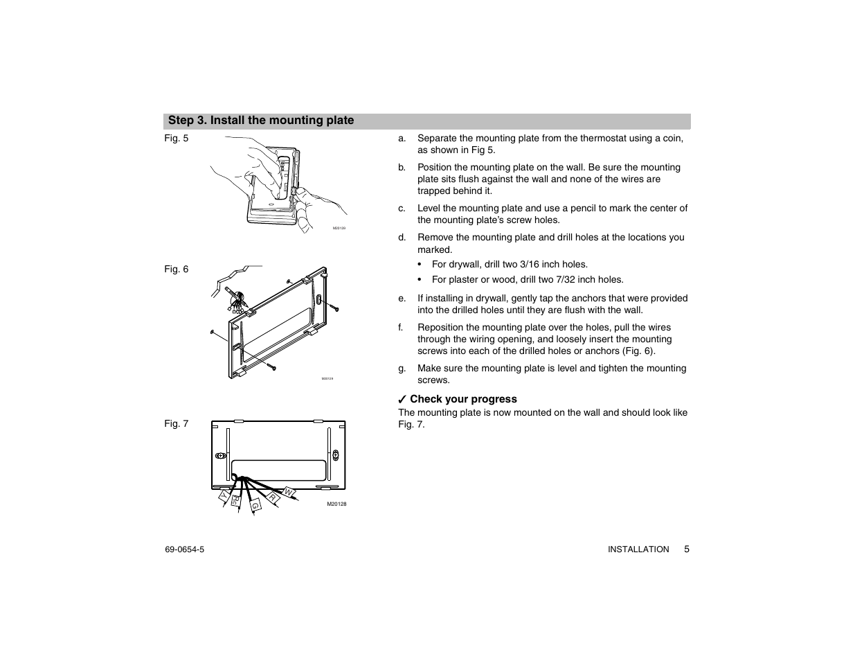 Step 3. install the mounting plate | Honeywell MAGICSTAT CT3300 User Manual | Page 5 / 24