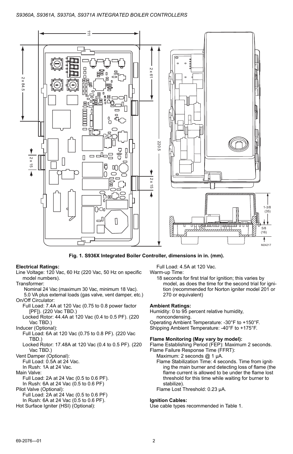 Honeywell S9371A User Manual | Page 2 / 16