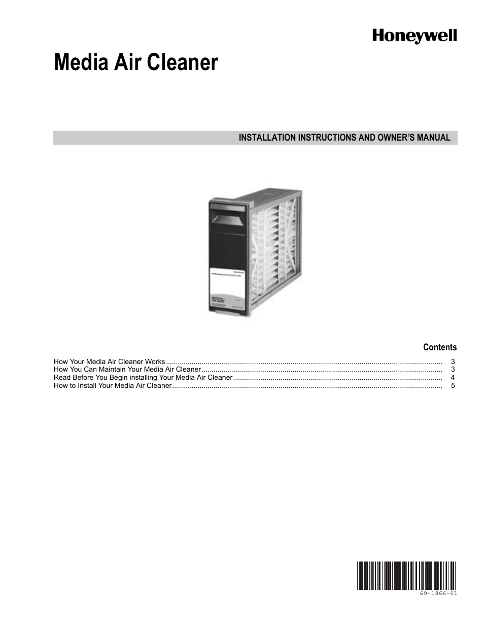 Honeywell 69-1866-01 User Manual | 12 pages