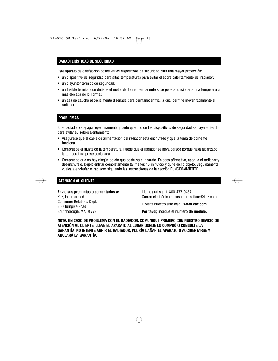 Honeywell HZ-510 User Manual | Page 16 / 20