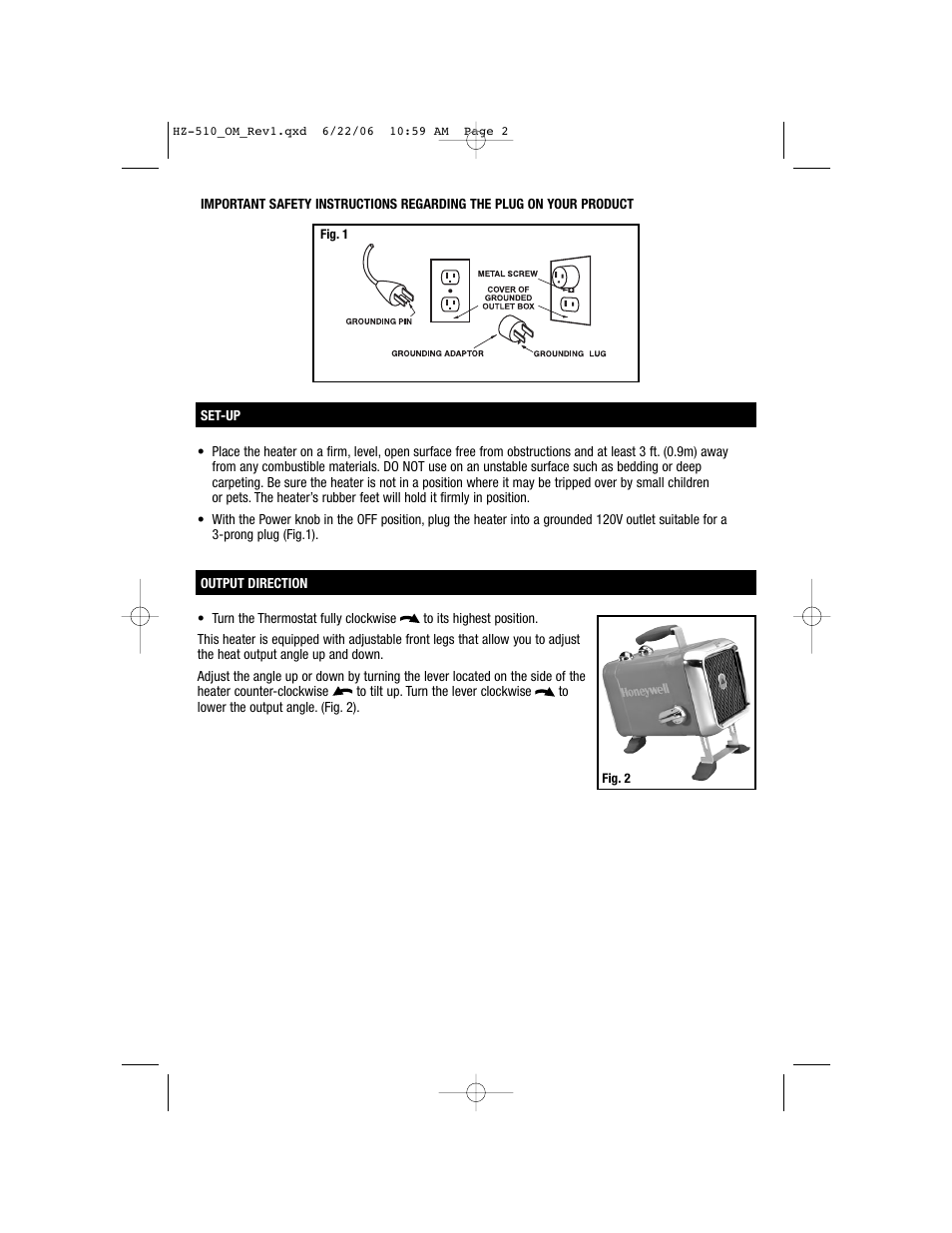 Honeywell HZ-510 User Manual | Page 2 / 20