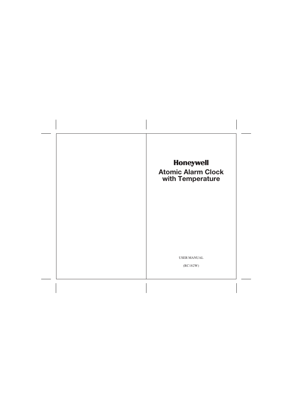 Honeywell RC182W User Manual | 5 pages