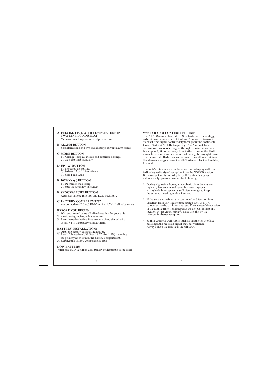 Honeywell RC182W User Manual | Page 3 / 5