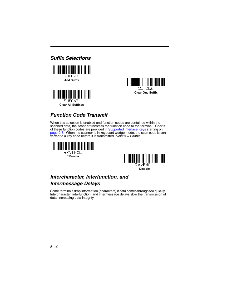 Suffix selections, Function code transmit, And intermessage delays -4 | Suffix selections function code transmit | Honeywell XENON 1902 User Manual | Page 128 / 312