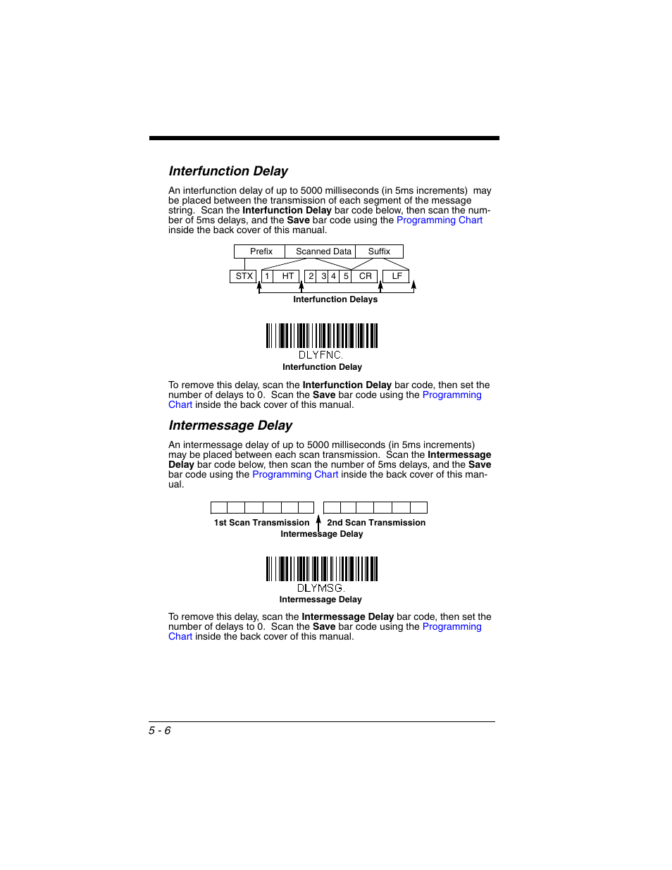 Interfunction delay, Intermessage delay, Interfunction delay -6 intermessage delay -6 | Honeywell XENON 1902 User Manual | Page 130 / 312
