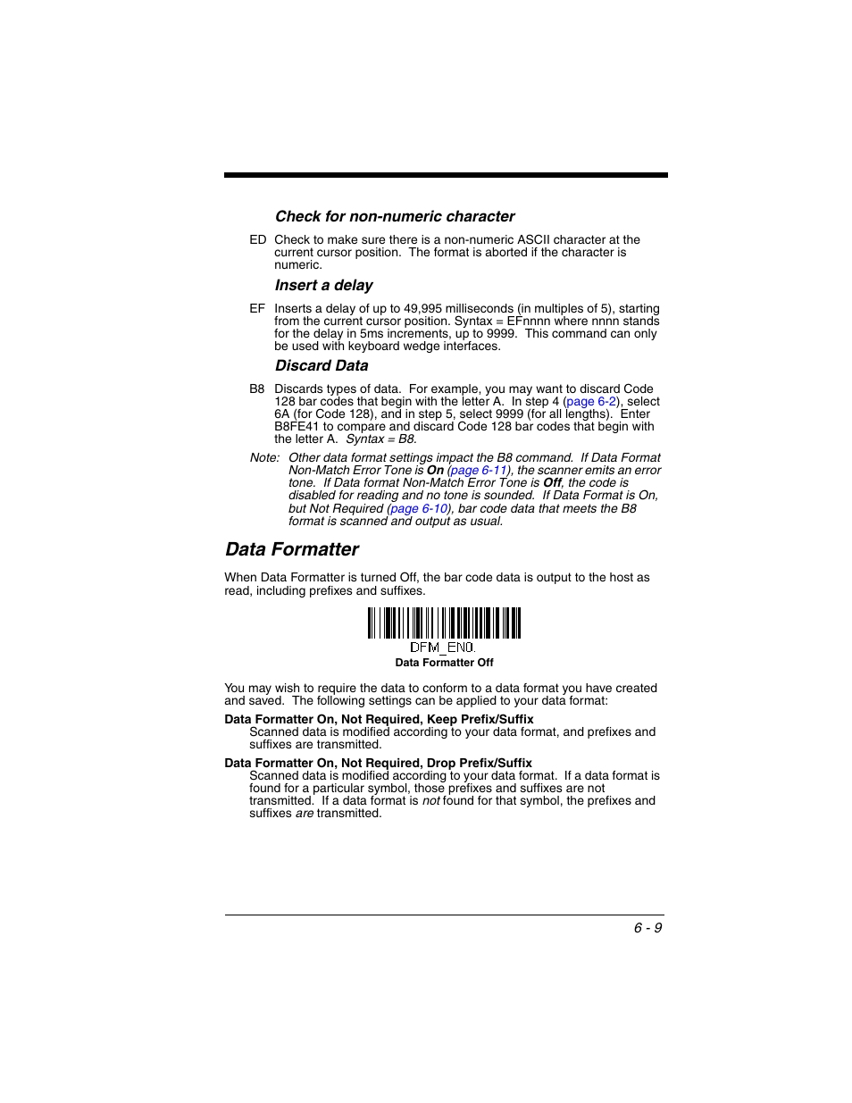 Data formatter, Data formatter -9 | Honeywell XENON 1902 User Manual | Page 139 / 312
