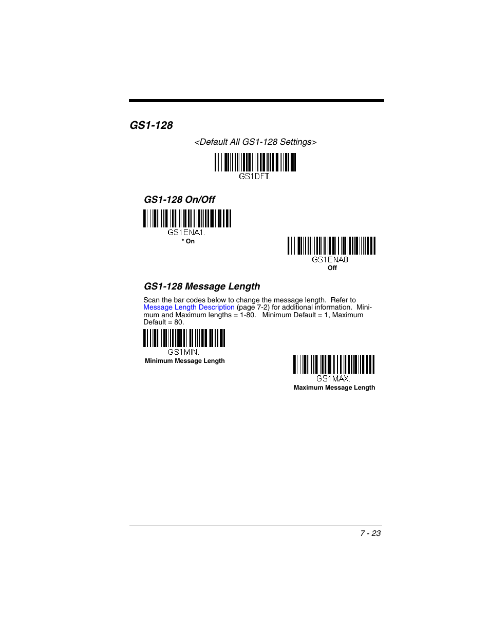 Gs1-128, Gs1-128 -23 | Honeywell XENON 1902 User Manual | Page 165 / 312