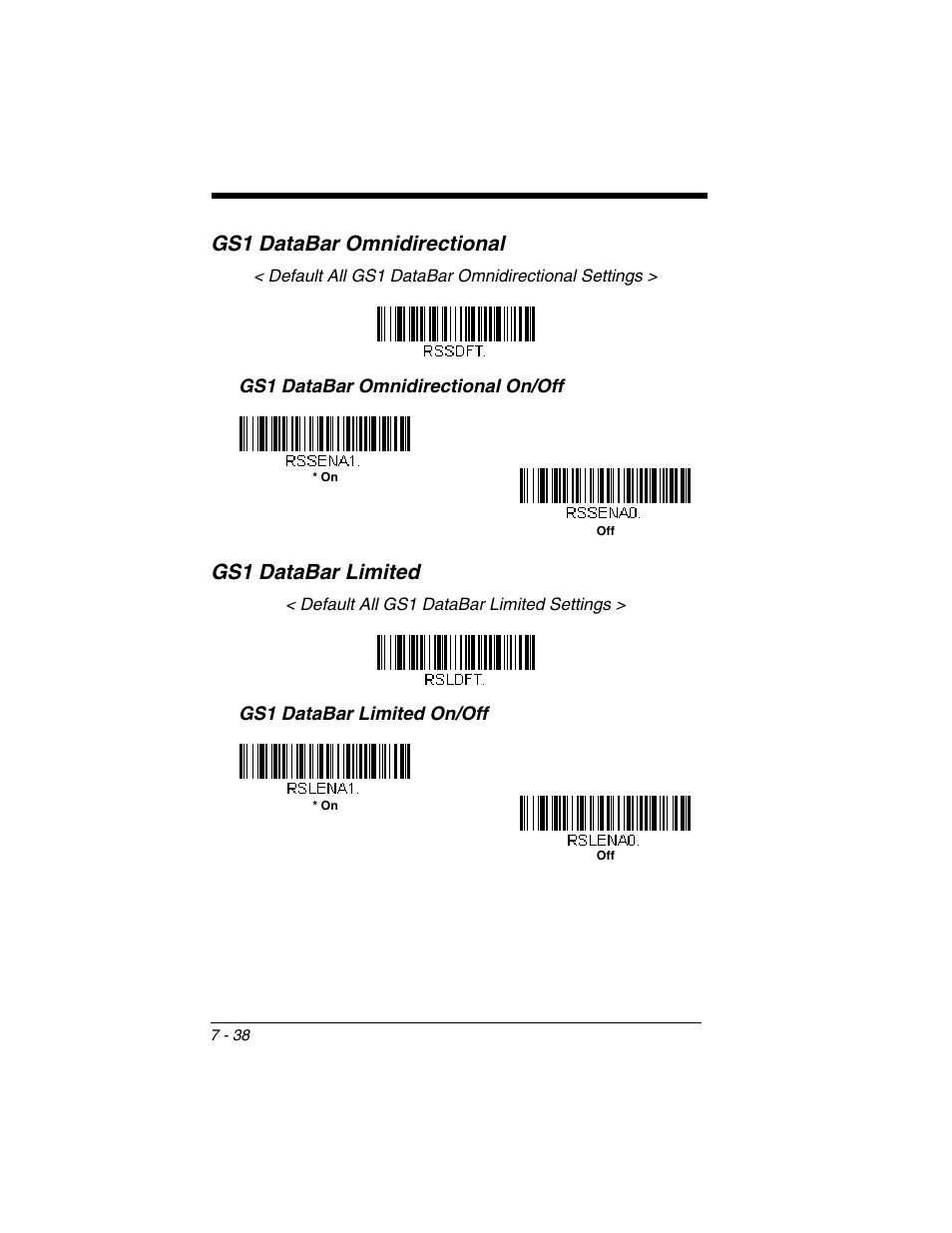 Gs1 databar omnidirectional, Gs1 databar limited | Honeywell XENON 1902 User Manual | Page 180 / 312