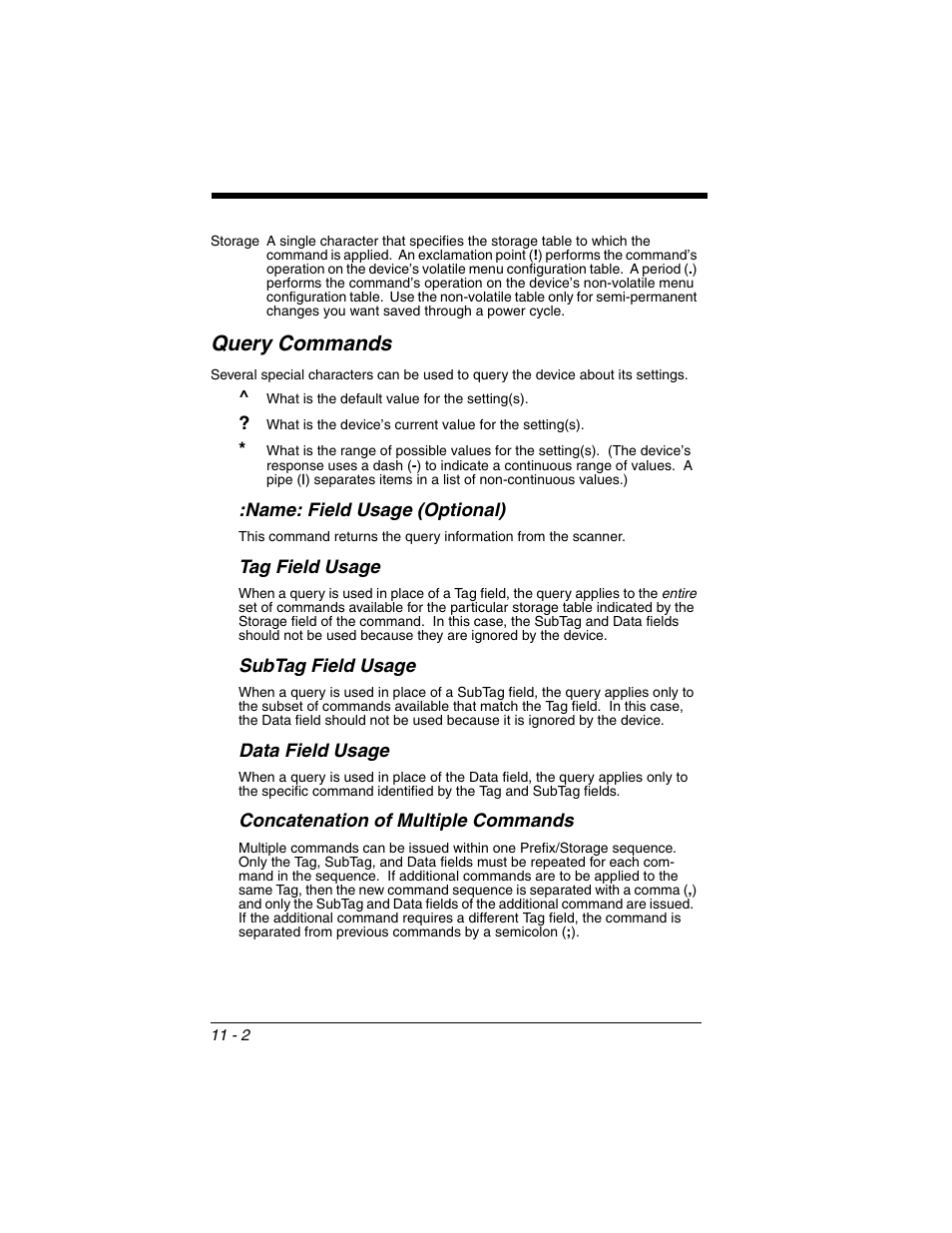 Query commands, Query commands -2 | Honeywell XENON 1902 User Manual | Page 240 / 312