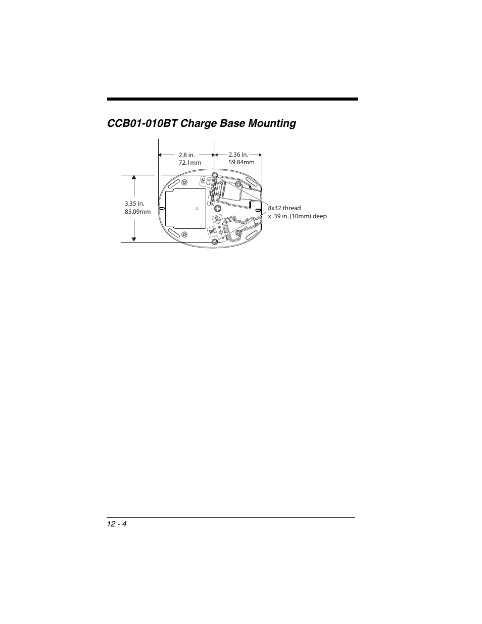 Ccb01-010bt charge base mounting, Ccb01-010bt charge base mounting -4 | Honeywell XENON 1902 User Manual | Page 284 / 312