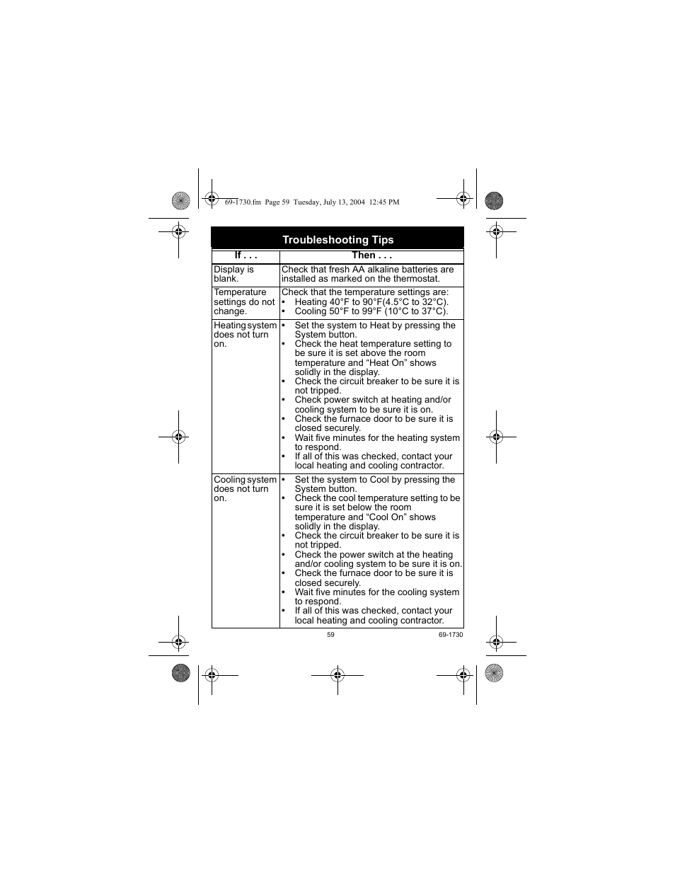 Honeywell RTH7500D User Manual | Page 59 / 64