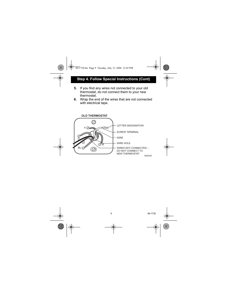 Step 4. follow special instructions (cont) | Honeywell RTH7500D User Manual | Page 9 / 64