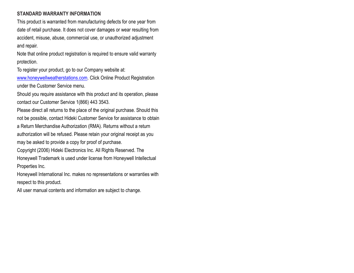 Honeywell TC150 User Manual | Page 15 / 15