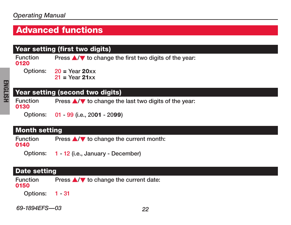 About your new thermostat, Advanced functions | Honeywell VisionPRO  TH8000 Series User Manual | Page 24 / 96