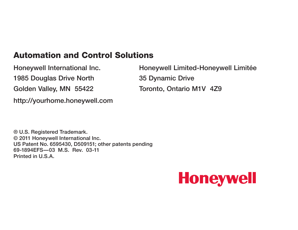 Automation and control solutions | Honeywell VisionPRO  TH8000 Series User Manual | Page 32 / 96