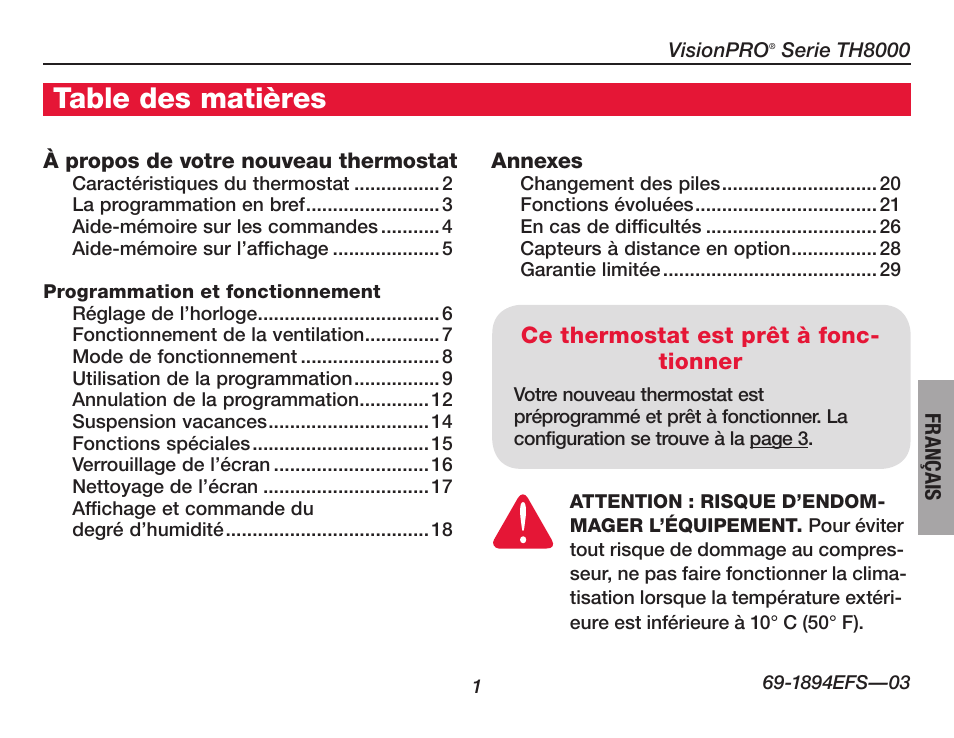 Honeywell VisionPRO  TH8000 Series User Manual | Page 35 / 96