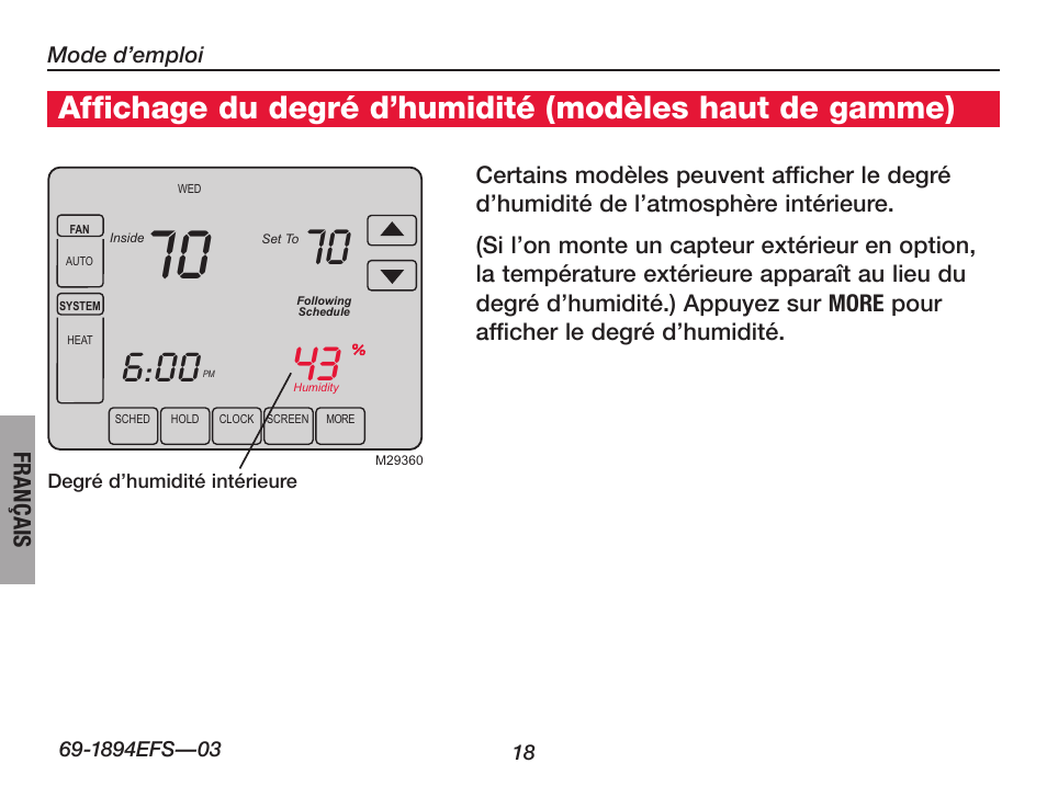 À propos du thermostat | Honeywell VisionPRO  TH8000 Series User Manual | Page 52 / 96